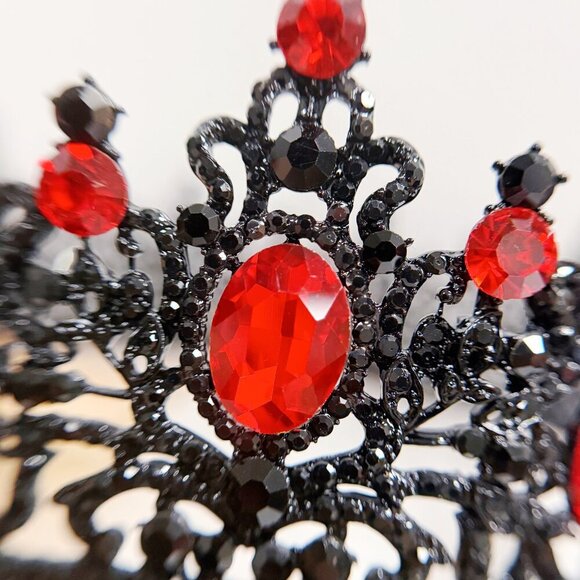 Renaissance Crown, Red Stone Crown, Halloween Costume, Coronation Crown - Picture 5 of 9